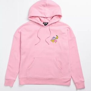 A-LAB Pink Graphic Embroidered Hoodie with Moon & MUSHROOMS Size S